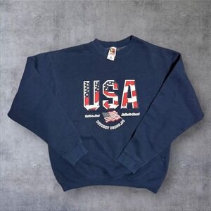 Vintage 90s USA‎ navy crewneck sweater baggy XL